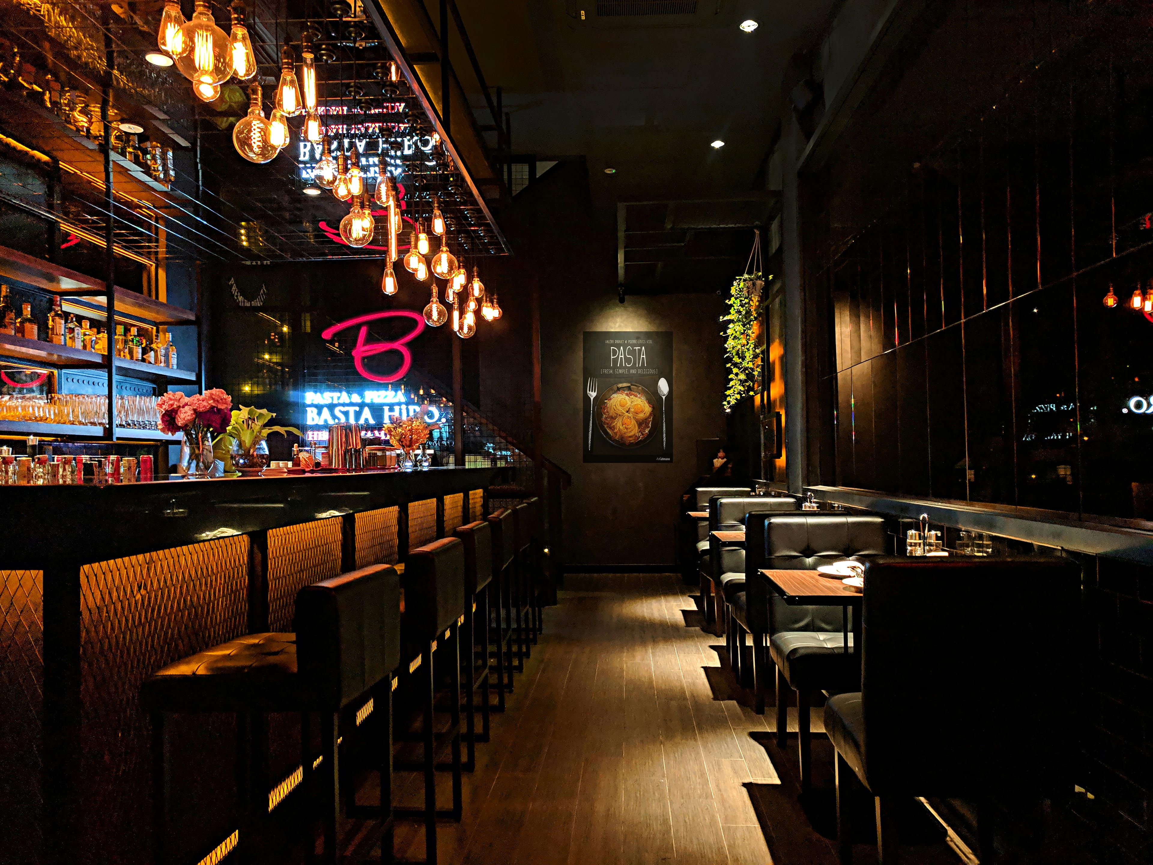 An elegantly set dining room in an upscale restaurant